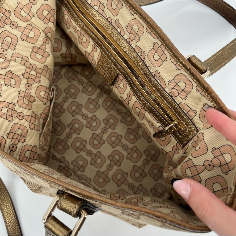 GUCCI JOLICOEUR Authentic Sherry Tote Bag with GUCCI Ball Charm keychain - Picture 7 of 16